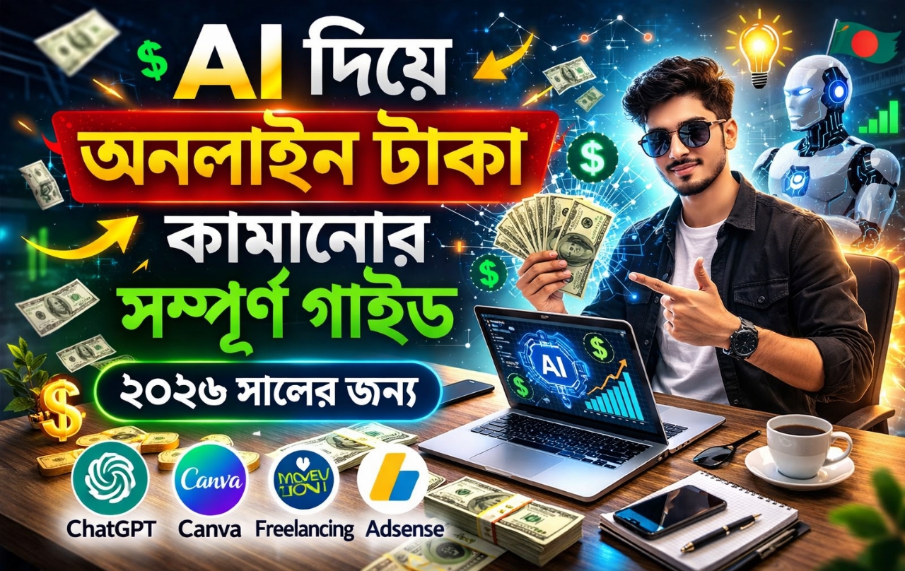 AI দিয়ে অনলাইন টাকা কামানোর নিরাপদ উপায় – ২০২৬ গাইড বাংলাদেশি ফ্রিল্যান্সারদের জন্য